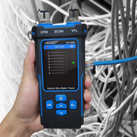 Máy đo công suất quang và soi sợi quang, test dây mạng, dò dây cáp mạng, đo khoảng cách dây mạng, PoE NOYAFA NF-8508