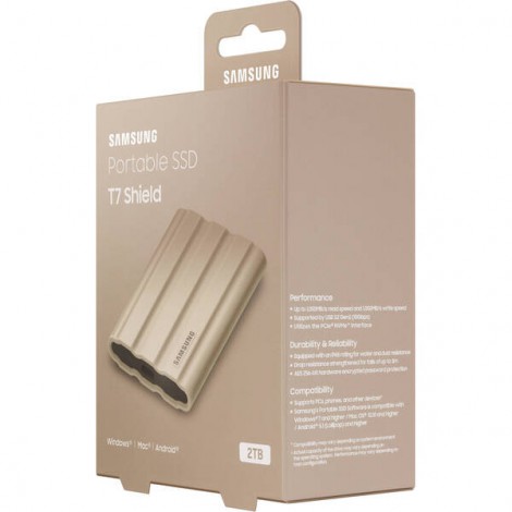 Ổ cứng gắn ngoài Samsung SSD T7 1TB Shield màu be MU-PE1T0K/WW