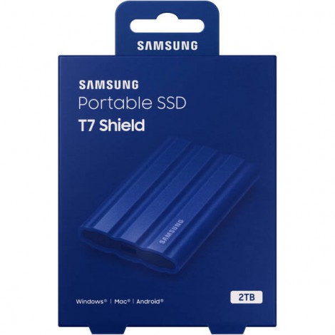 Ổ cứng gắn ngoài Samsung SSD T7 2TB Shield màu xanh MU-PE2T0R/WW