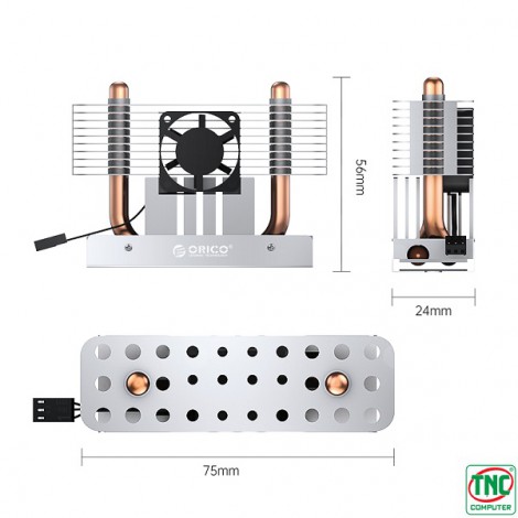 Tản nhiệt cho ổ cứng SSD M.2 NVME / SATA 2280 ORICO M2HS8-FAN-SV