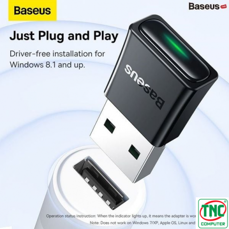 USB Bluetooth 5.3 Baseus BA07 ZJBA010001 màu Đen