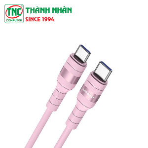 Cáp sạc nhanh Type-C to Type-C dài 1.2m PISEN Pro Dream Molding PD DM-TC17-1200 màu Hồng