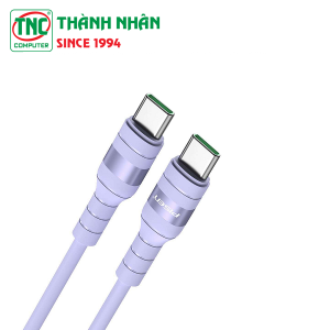 Cáp sạc nhanh Type-C to Type-C dài 1.2m PISEN Pro Dream Molding PD DM-TC17-1200 màu Tím