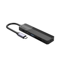 Bộ chia USB-C Hub 6 in 1, Đen, ORICO MDK-6P-BK