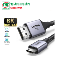 Cáp chuyển đổi Mini HDMI to HDMI 2.1 dài 2m Ugreen 15515 HD163, hỗ trợ 8K@60Hz 4K@144Hz 48Gbps, Dynamic HDR, eARC