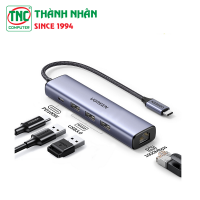 Hub USB-C to LAN + 3 x USB 3.0 + USB-C hỗ trợ sạc ngược 100W Ugreen 20932