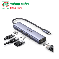 Hub USB-C to LAN + 3 x USB 3.0 + USB-C hỗ trợ sạc ngược ...