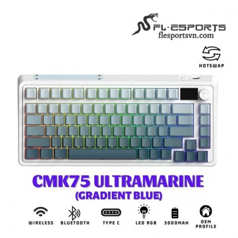 Bàn phím cơ FL-Esports CMK75 OEM keycap Ultramarine (Gradient Blue)