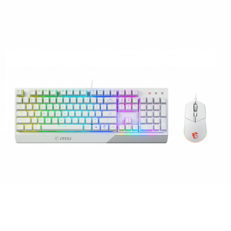 Bộ bàn phím, chuột gaming giả cơ có dây MSI Vigor GK30 (màu trắng)