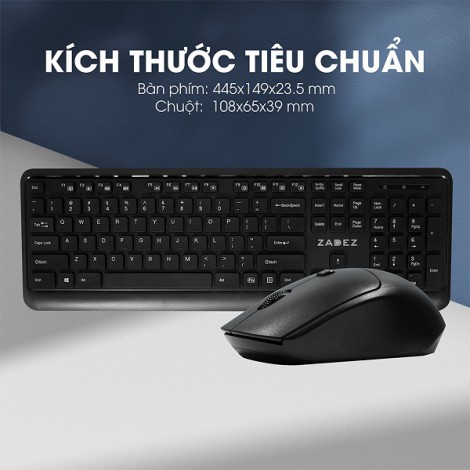 Bộ bàn phím chuột quang không dây Zadez ZMK-333