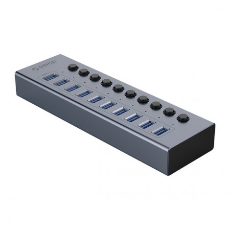 Bộ chia USB Hub 10 cổng USB 3.0, Xám, ...