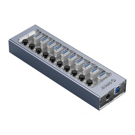 Bộ chia USB Hub 10 cổng USB 3.0, Xám, ...