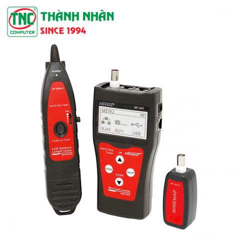 Bộ Test Dây, Đo Chiều Dài, Dò Dây Cáp mạng, Cáp thoại, Cáp đồng trục Có màn hình hiển thị LCD NOYAFA NF-300