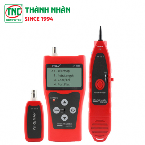 Bộ Test Dây, Đo Chiều Dài, Dò Dây Cáp mạng, Cáp thoại, Cáp đồng trục Có màn hình hiển thị LCD NOYAFA NF-308S