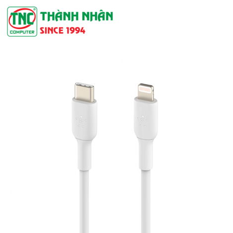 Cáp sạc nhanh USB TypeC sang Lightning 30W dài 1m Belkin CAA003bt1MWH (màu trắng )