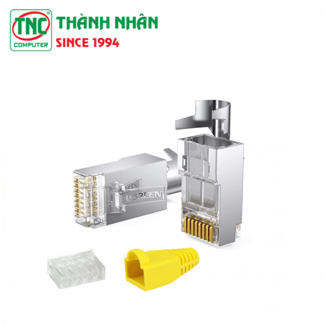 Đầu bấm mạng UTP/FTP Cat6/6A Ugreen 30900 (hộp/50c), kèm đầu chụp nhựa