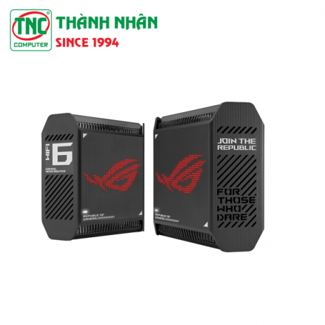 Router Asus Mesh Wi-Fi 6 chuẩn AX10000, 3 băng tần ROG Rapture GT6 Black (2 Pack)