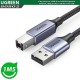 Cáp máy in USB A to USB B dây dù bọc nhôm dài 1,5m Ugreen 80802