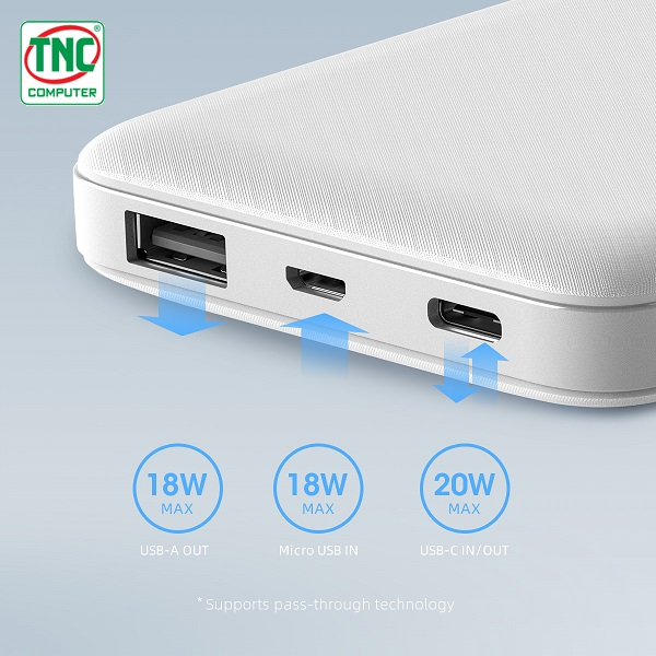 cổng kết nối đa dạng Sạc dự phòng 20W