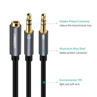 Cáp gộp Audio 3.5mm 2 Vào 1 Ra – Mic và Headphone Ugreen ...