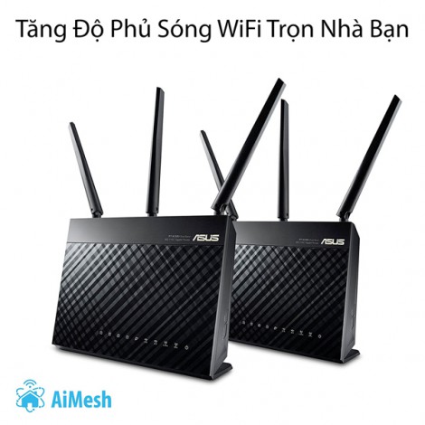 Router Wifi Mesh Asus RT-AC68U (2 Pack) (Chuẩn Doanh Nghiệp)