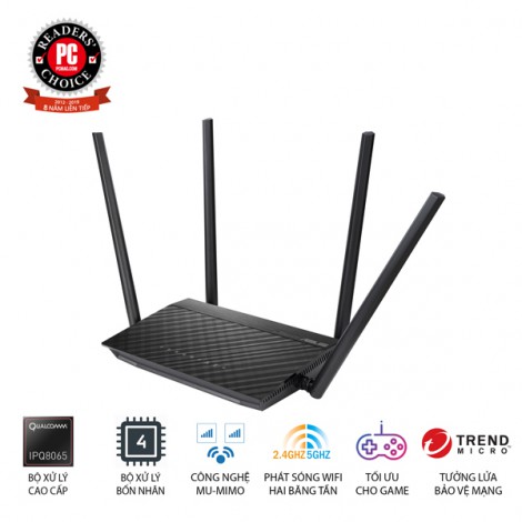 Router wifi ASUS RT-AC1500UHP (Dũng Sĩ Xuyên Tường)