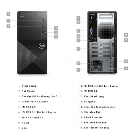 Máy bộ Dell Vostro 3888 MTG6400W-4G-1T