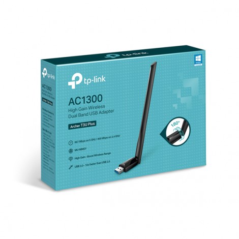 USB Wifi TP-Link Archer T3U Plus (1267 Mbps/ Wifi 5/ 2.4 GHz/ USB 3.0)