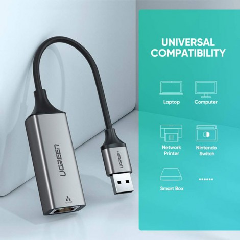 Cáp chuyển USB 3.0 to Lan hỗ trợ 10/100/1000 Mbps Ugreen 50922