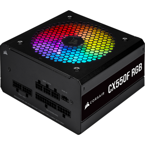 Nguồn máy tính Corsair CX550F RGB Black 80 Plus Bronze - Full Modul