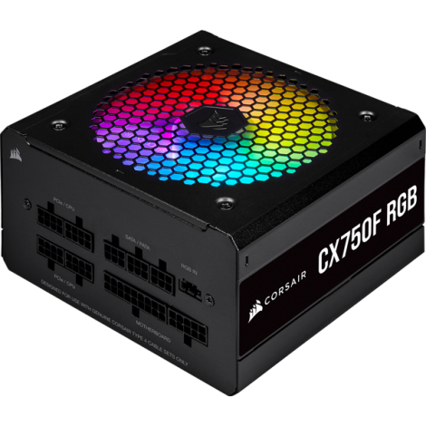 Nguồn máy tính Corsair CX750F RGB Black 80 Plus Bronze - Full Modul
