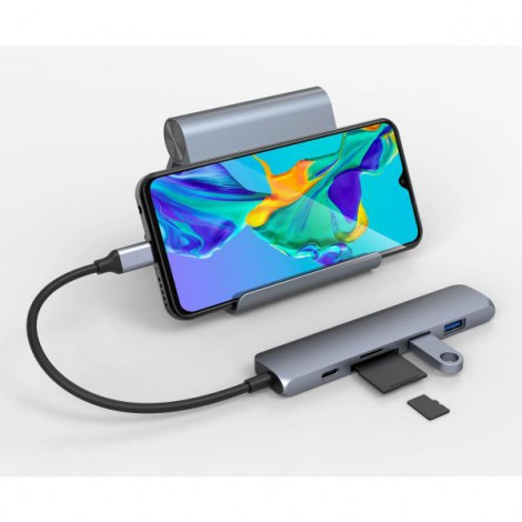 Cổng Chuyển Hyperdrive Bar 6 in 1 USB-C Hub For Macbook, Surface, PC & Devices HD22E