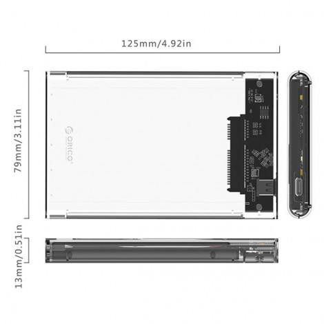 Hộp ổ cứng 2.5 inch USB 3.1 Gen 2, ORICO 2139C3-CR