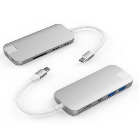 Hub USB-C Hyperdrive Slim 8 in 1 HD247B