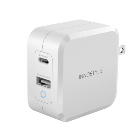 SẠC INNOSTYLE GAN ZENI 65W CHO IPHONE, IPAD, TABLET, SMARTPHONE, MACBOOK IC65-2PDWHI