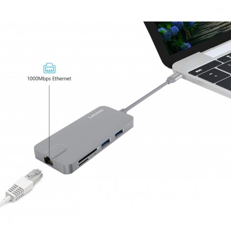 Hub Type-C -> USB (2.0/3.0)RJ45/HDMI/SD/TF Lenovo C106