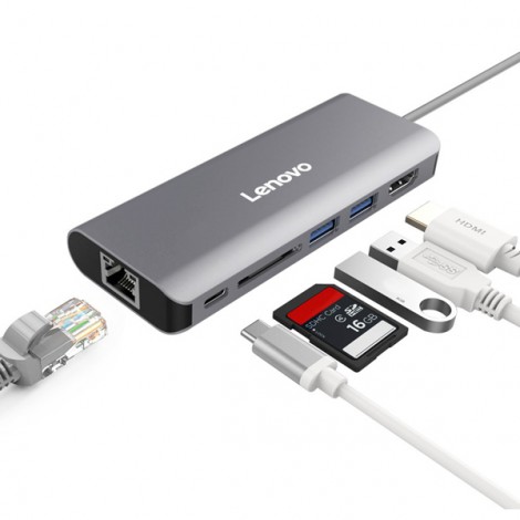 Hub Type-A ->2 USB (2.0) HDMI/PD/RJ45/SD Lenovo C109-GY