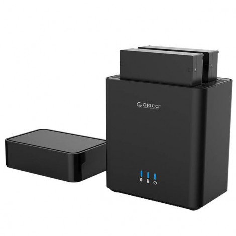 Hộp ổ cứng 2 khay 3.5" USB 3.0, Đen, ORICO DS200U3-BK