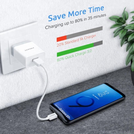 Cốc sạc Pisen USB Fast Wall Charger (USB QC3.0, 18W) TS-C092