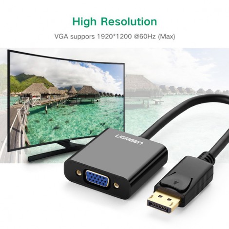 Cáp chuyển Displayport to VGA cao cấp dài 15cm Ugreen 20415