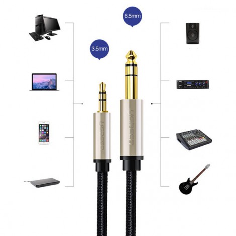 Cable Audio 3.5mm sang 6.5mm Ugreen 40802 1m
