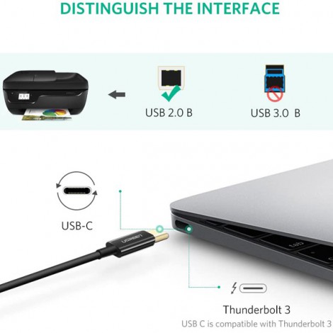 Cable USB-C to USB-B Ugreen 50446 dài 2M