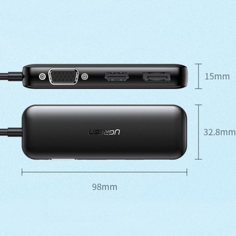 HUB USB-C 3 in 1 Ugreen 60568 DisplayPort 4K@60Hz, HDMI 4K@60Hz + VGA Dual