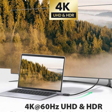 Đầu chuyển USB-C to HDMI 2.0 4K@60Hz Ugreen 70450 (Vỏ Nhôm)