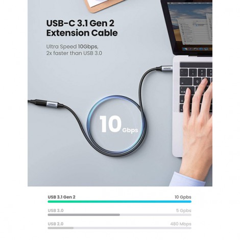 Cáp USB Type C 3.1 Gen 2 nối dài 0.5m Ugreen 80810 