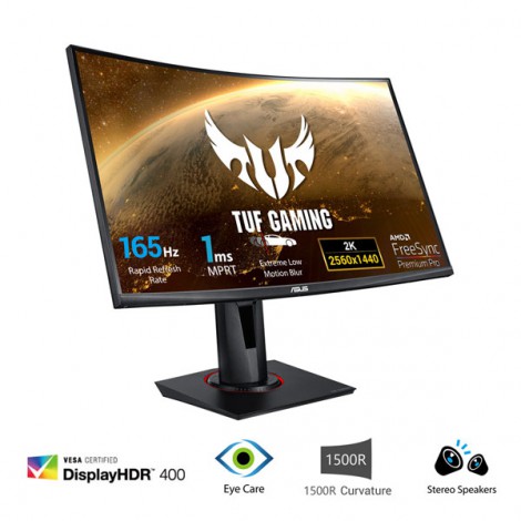 Màn hình LCD ASUS TUF GAMING VG27WQ (27 inch/ 2560 x 1440/ 400 cd/m2/ 1ms/ 144Hz/ Curved)