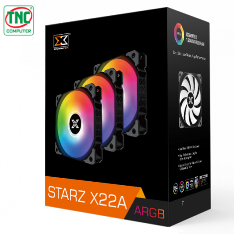 Bộ 3 Fan Case Xigmatek STARZ X22A ARGB (EN48458)