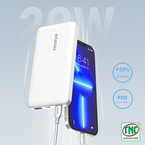 Sạc dự phòng Innostyle Powermax 10000mAh PD/QC3.0 20W IP20PDWHT (White)