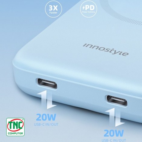 Sạc dự phòng Innostyle Magsafe Powermag Duo 2-in-1 10000mAh IW202BB (Blue)