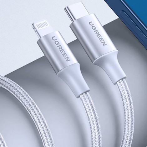 Cable sạc USB Type C to Lightning 3A 36W Ugreen 70524 Dài 1.5m (vỏ nhôm)